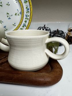 Vintage Bath & Body Works at Home Speckled Cream Ceramic Mug | Made in Portugal