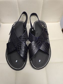 Huarache mexicano cruzado de zuela azul