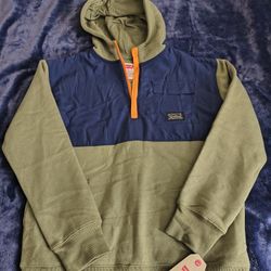 Levis Sweatshirt Youth XL 13-15 Green Blue Pullover Hoodie For Boys 