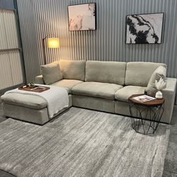 NEW Beige Cozy Cloud Couch Sectional - DELIVERY AVAILABLE 🚚