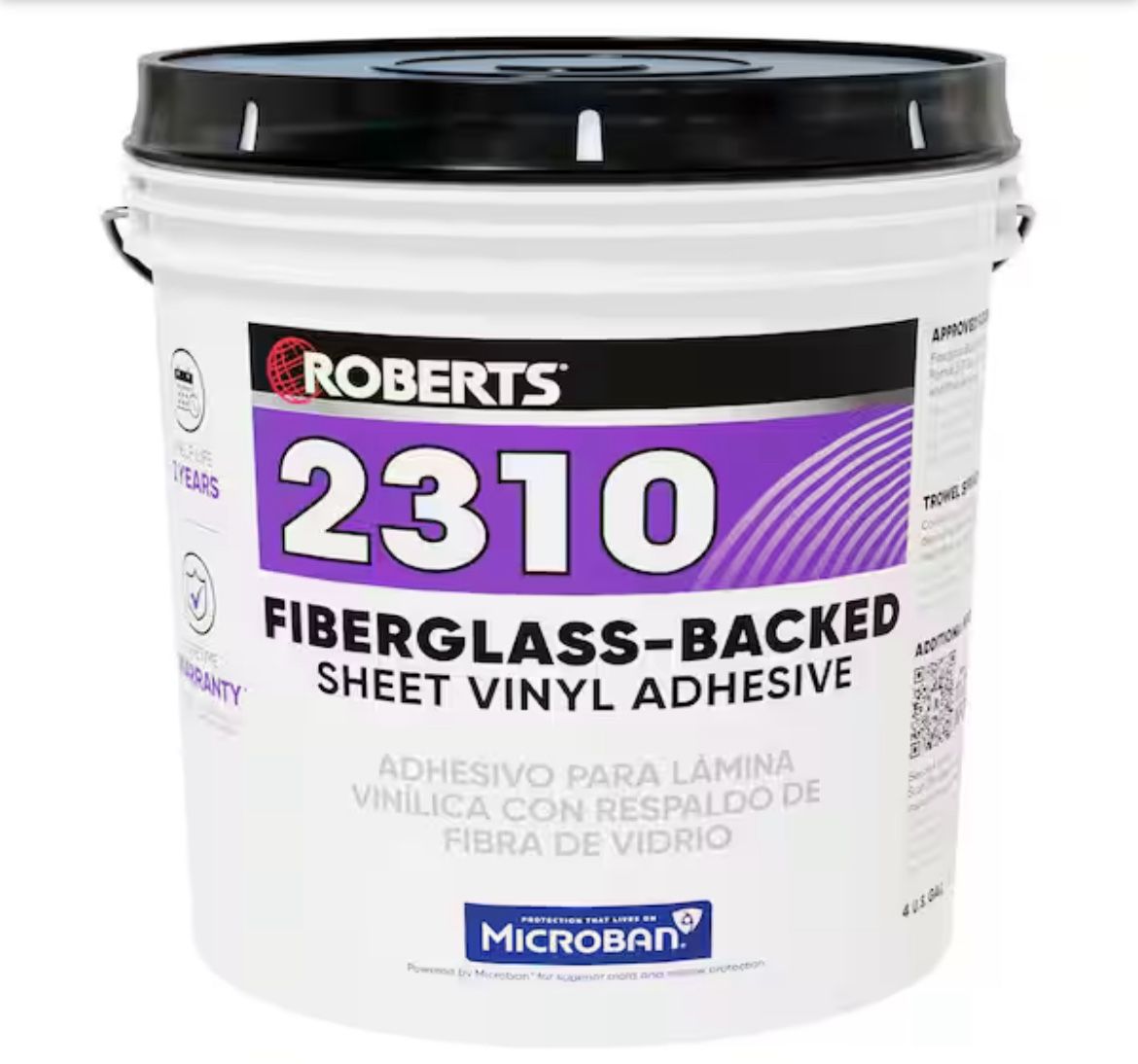 ROBERTS 4 Gal. (16 qt.) 24 Hour Dry Time Fiberglass-Backed Sheet Vinyl Floor Adhesive in Beige