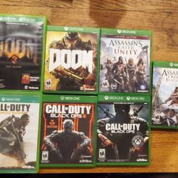 Xbox One Game Bundle (CoD, AC, & Doom Games)
