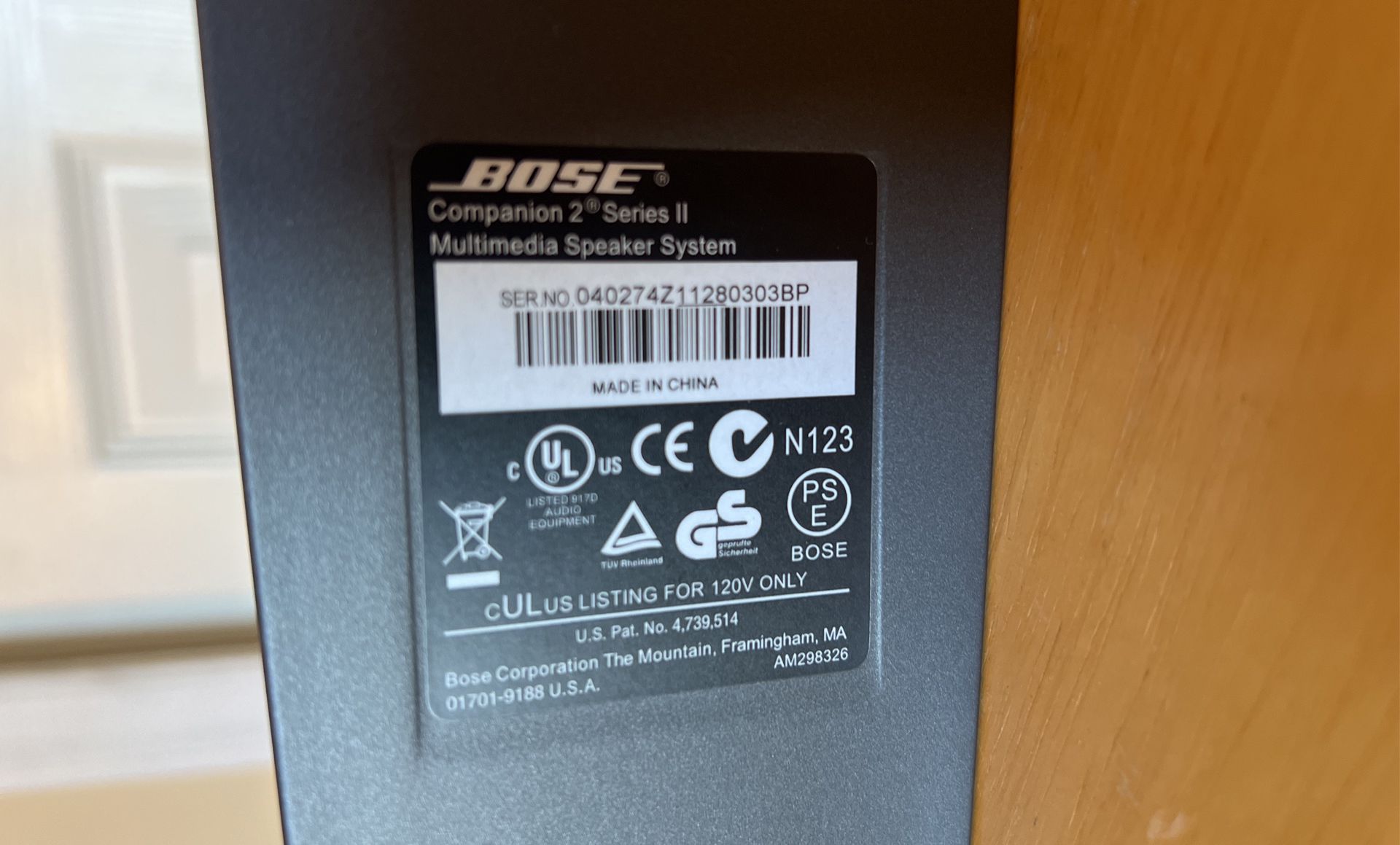  Bose Companion, Two Series ll Speakers