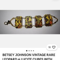 Betsy Johnson Vintage Rare Leopard Light Bracelet