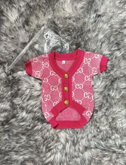 New Pink GG Dog Sweater