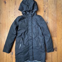 IVIVVA By Lululemon Girls 14 Knock Down The Cold Reversible Down Parka Jacket Coat Black 