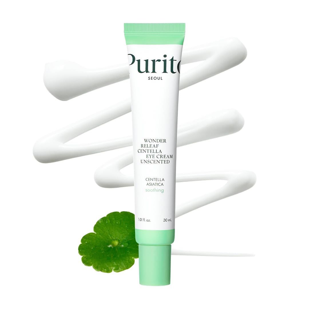 PURITO Centella Unscented Eye Cream, Korean Centella, for Sensitive Skin, Soothing, Facial Eye Cream for face, Dark Circles, Wrinkles, Puffiness, K-Be