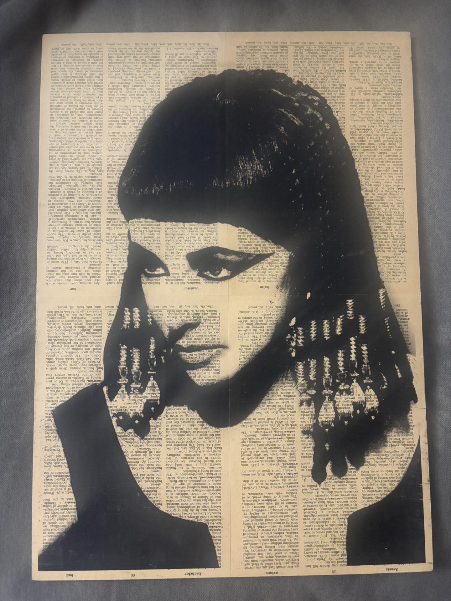 Elizabeth Taylor As Cleopatra Mixed Media Portrait 16x20