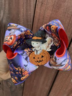 Halloween Little Girls Hair Bows 