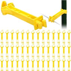New 87 Pcs 5 inch Snap Type Insulator Electric Fence T Post Insulators Extended Snug Fitting T Post Electric Fence Wire Clips for Agricultural and