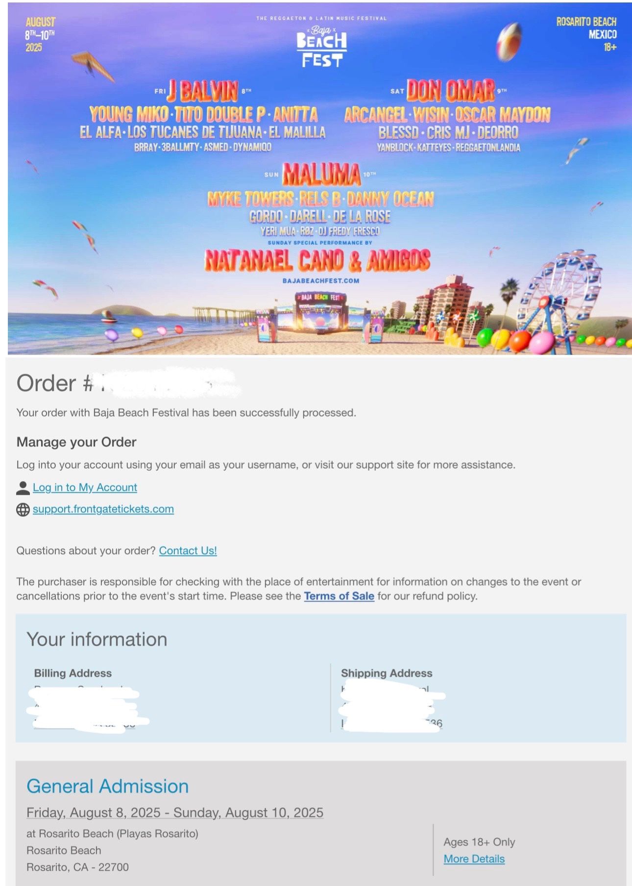 Baja Beach Fest 8/8/25-8/10/25