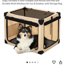 32” Foldable Dog Crate – Soft Travel Kennel – Like New