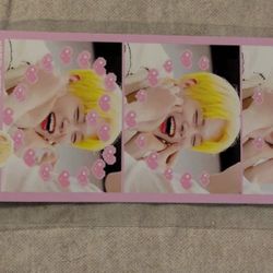K-pop Music Idol Memorabilia Photo Strip Bookmark Pink Hearts Design Collectible