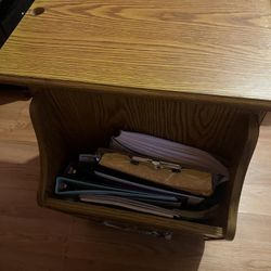Side Table Cabinet With Hole For A Lamp