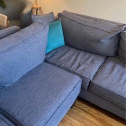 two piece gray sectional couch!