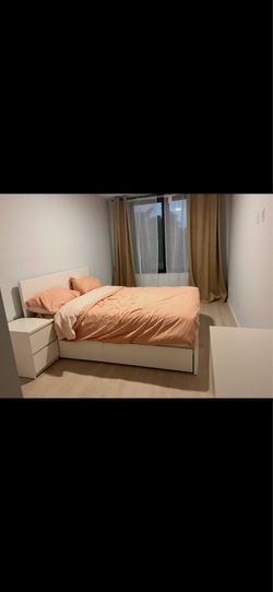 IKEA MALM Full Bed Frame w/ 4 Storage Drawers – White – Excellent Condition