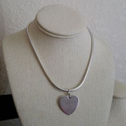 925 Italian Silver Necklace with Heart Pendant.