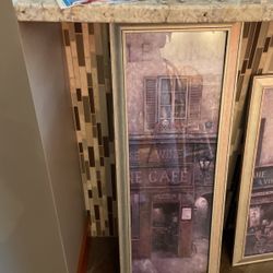 Wine And Restaurant Pictures. Hand Framed At hobby Lobby . Excellent Shape.