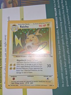 Raichu holo pokemon card