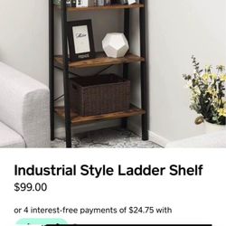 Industrial Style Ladder Shelf  Measure in Pictures BRAND NEW