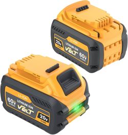 2Pack Upgraded 9.0Ah Battery DCB609 Replacement for DEWALT 20V/60V 120V MAX XR Lithium-Ion Battery DCB606 DCB609 DCB612 DCB203 DCB204 Power Tool.