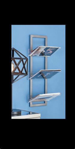 Modern Metal Wall Shelf – 12" x 8" x 32" Floating Shelf (Matte Black + Clear Acrylic)