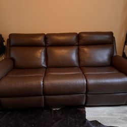 Brown Sofa Recliner Plug In Charging Port 