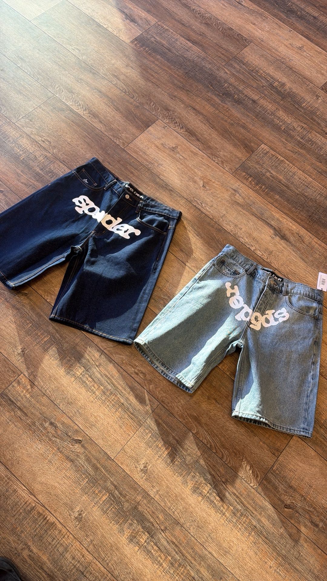 Sp5der Denim Jean Shorts