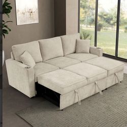 Furniture Mega Sale! Carson Collection- Sleeper Sofa Sectional-Cup Holders-Beige Now 469.00 Free Delivery 🚚 