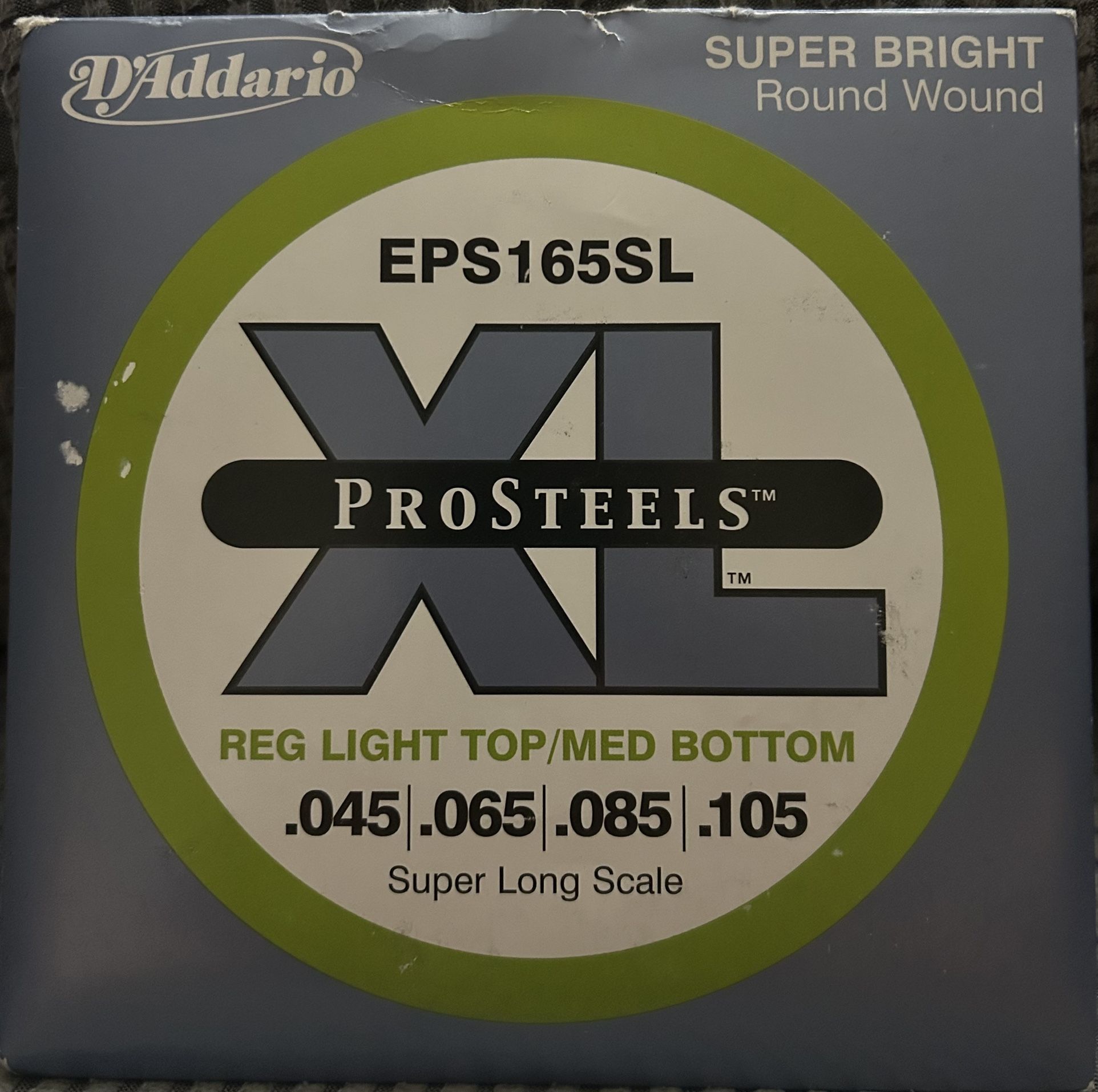 D'Addario EPS165 XL Pro Steels Bass Guitar Strings - .045-.105 Red Light Top/Medium Bottom Long Scale 4-string