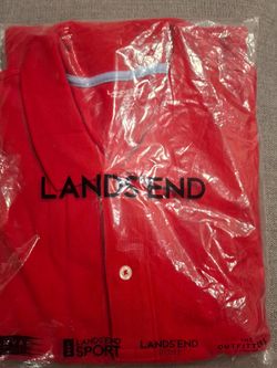 LANDS'END polo shirt 2 buttons Classic Cherry  $15.00