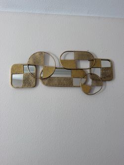Geometric Gold Metal Wall Art