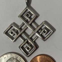 Vintage Sterling Silver Pendant Squares