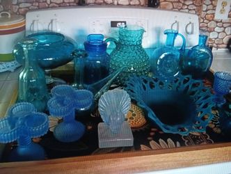 Vtg Blue Glass Sale 