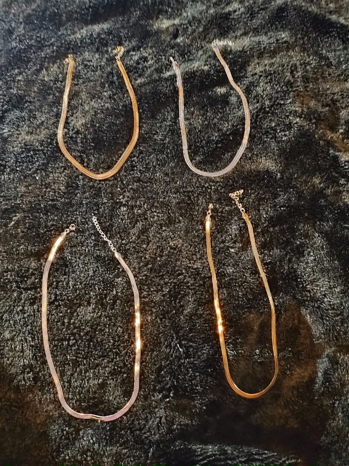 Stainless steel gold over & silver Herringbone Snake Chain 18 in plus you choose one