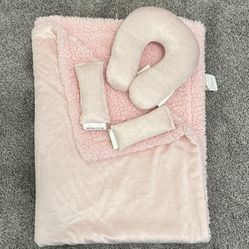 New Baby Blanket, Seat Belt Cover & Pillow