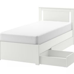 Bed frame with 2 storage boxes