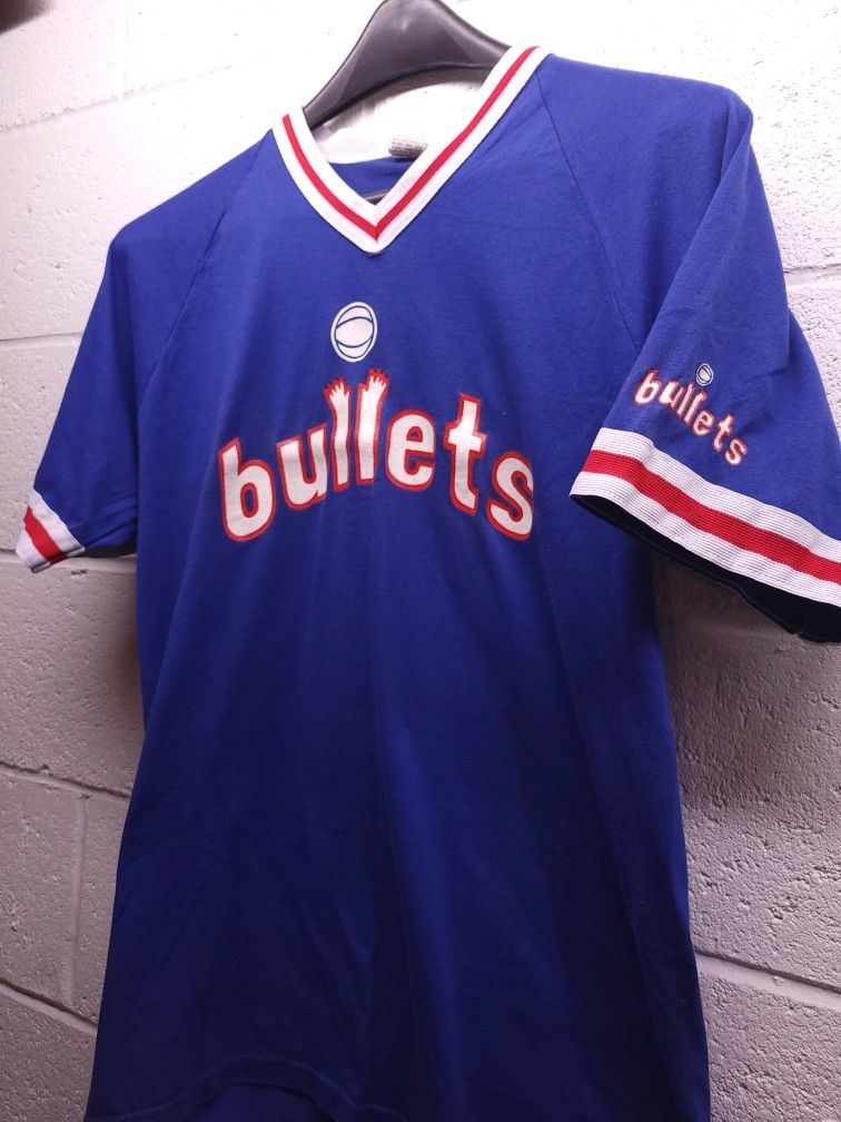 80's Washington Bullets Official NBA Sand Knit Shooting Shirt Men's XL