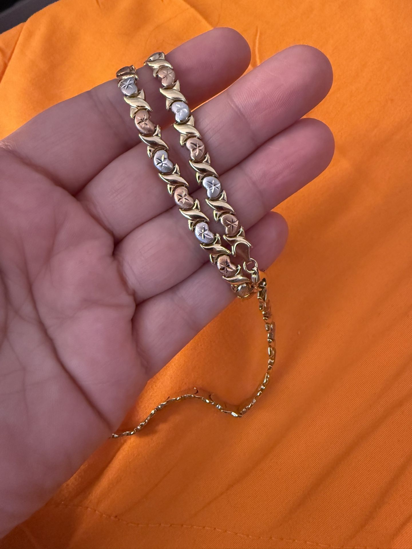 10k Tri Tone Xoxo Set