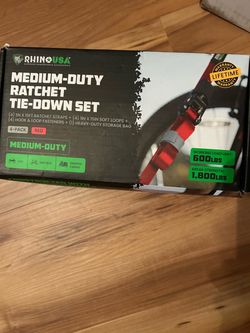 Rhino USA Medium-Duty Ratchet Tie-Down Set 4-Pack