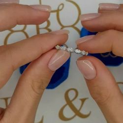 925 Silver White Sapphire Ring Band Size 6