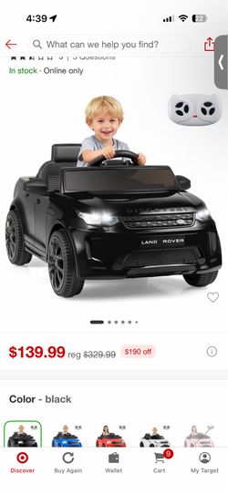 Costway 12v kids Land Rover car