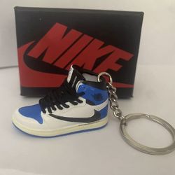 Sneaker Keychain 3D Jordan Retro 1 High Fragment Travis Scott with Mini Box!