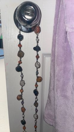 Long Beaded Stone Necklace