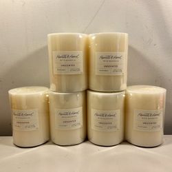 Pack Of 6 Unscented Pillar Candles 4”H x 3” dia