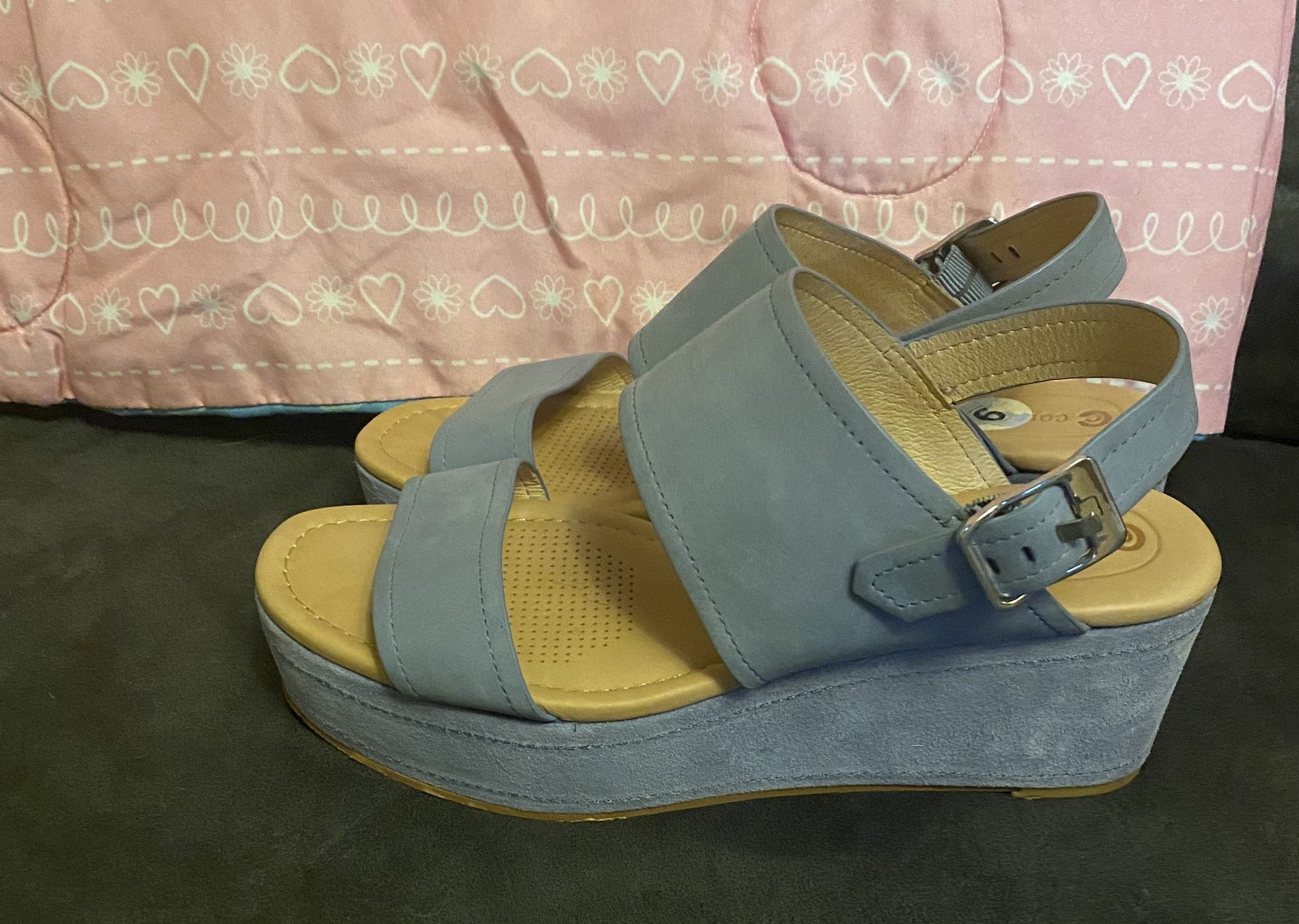 Baby blue Suede Wedge Size 9