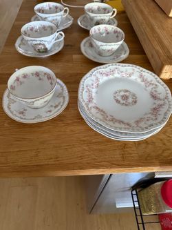 Antique Porcelain Teacups and Saucers