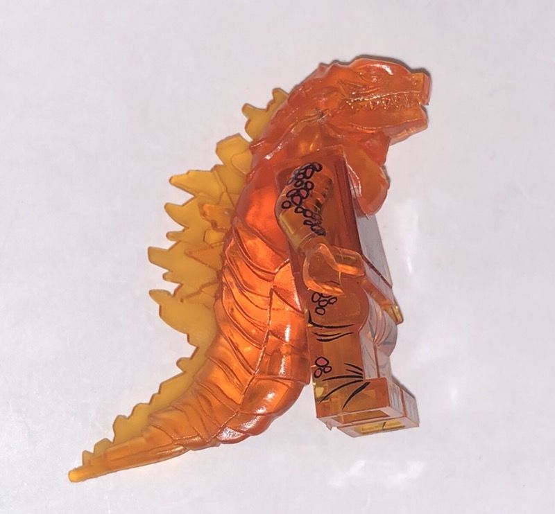 Red lava transparent Godzilla LEGO compatible mini figure monster collectible