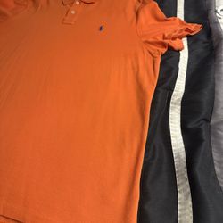 Ralph Lauren Polo Men's Orange Polo Shirt Classic Fit Short Sleeve (XXL)