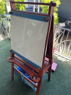 wooden double-sided art easel for children